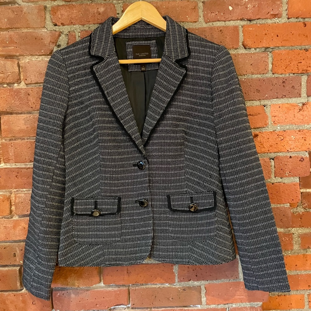 Black & White Stripe Blazer Size S - Picture 2 of 3